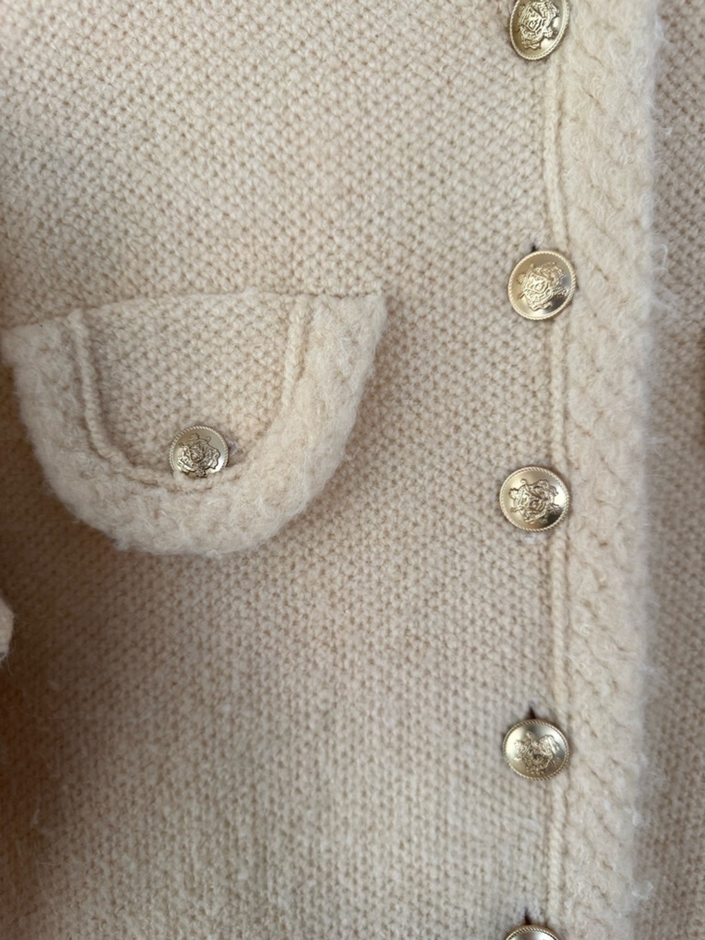 J. Crew Pale Yellow Knit Boxy Jacket with Gold Buttons - Picture 3 of 3